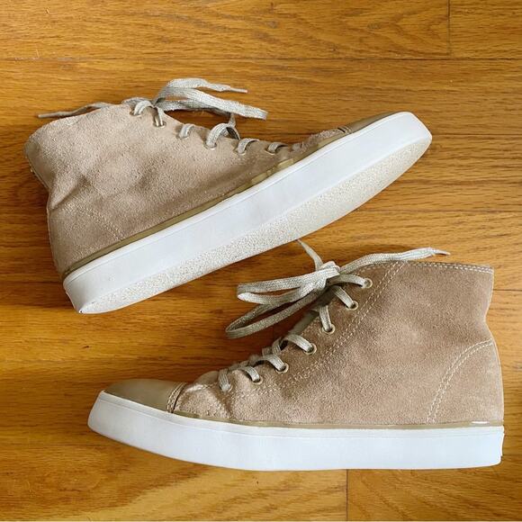 Kate Spade | Lendal High Top Sneakers Shoes Lace-Up Suede Sherpa Tan Size 7 - Picture 6 of 10